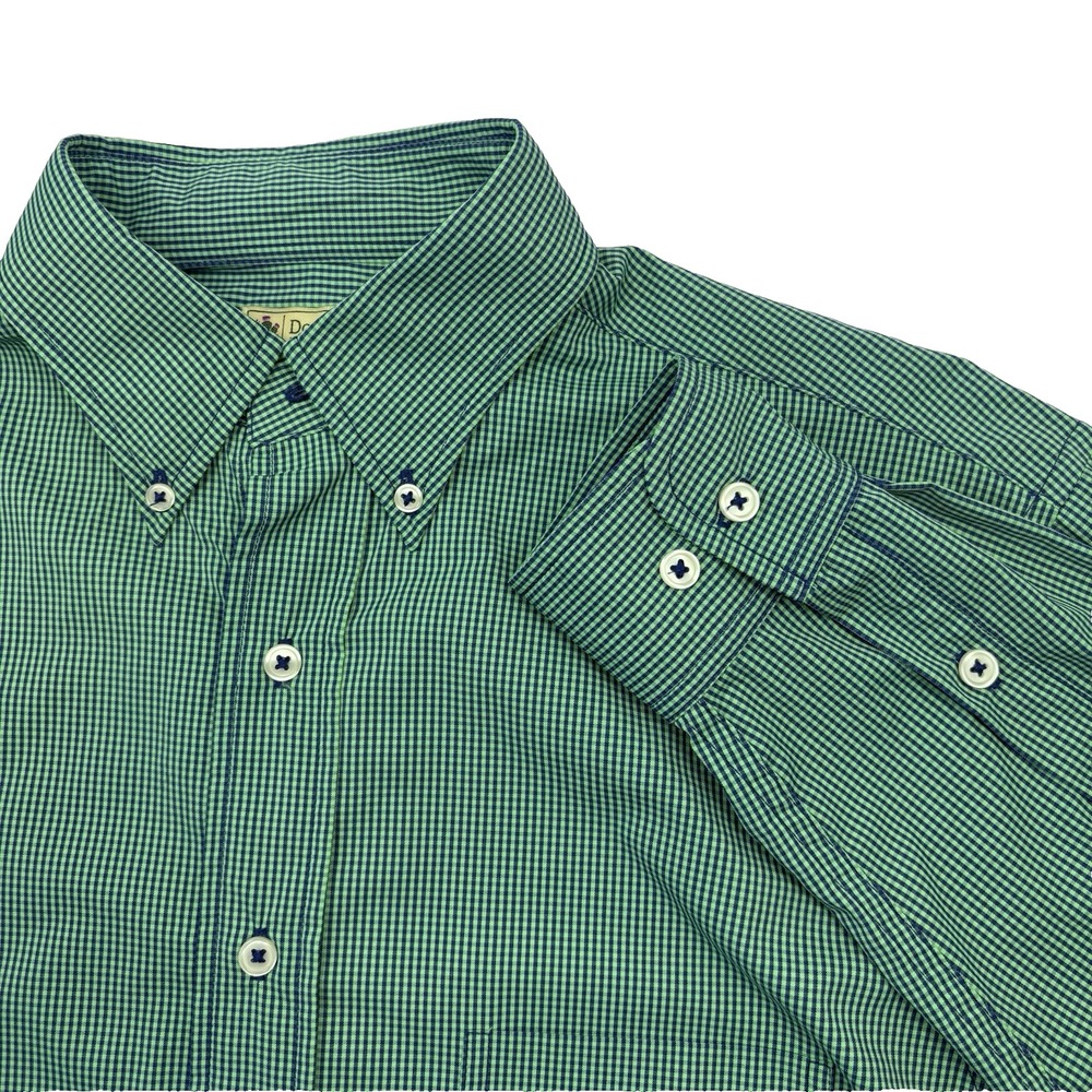Donald Ross Button‎ Down Shirt Mens S Blue Check Long Sleeve Performance Stretch
